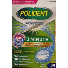 미국 폴리덴트 틀니세정제 퀵 3분케어 POLIDENT QUICK 빠른세정제 90, 1개, 1개