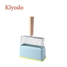 Kiyodo 不銹鋼貓砂鏟-含座, 藍, 1個