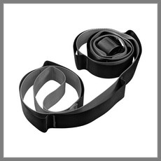 臥虎放鬆 拉筋帶 無彈性多環瑜伽帶，220cm 12格菊花繩，伸展帶，開肩拉伸，一字馬芭蕾適用, 1個, 灰色, 黑色