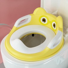 兒童馬桶圈大號坐便器女寶寶嬰幼兒小孩男孩坐墊蓋梯女孩廁所便盆, 黃色(硬墊)10只/件:1個