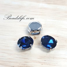 타원글라스 캡보석 백금도금, 10*14mm(15개), 몬타나, 1개