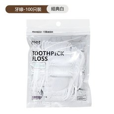met 牙線盒 經典白, 100個, 100個裝, 牙線100支替換裝