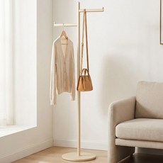 AIpina T자형 스탠드 행거 대리석 튼튼한 철재 스탠드 옷걸이 행거, 아이보리01