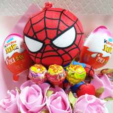 안산 플라워마트 어벤져스 킨더조이 사탕부케, 스파이더맨 킨더조이 사탕부케 여아, 1개