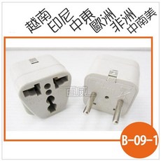 百威電子 WA-09A 兩腳圓型 萬國旅行轉接頭 適用越南印尼中東中南美歐洲非洲, 1個