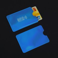 컬러 rfid차단슬리브 방지 NFC 보호 여행 도용 신용카드 신분증 스캔 케이스 커버, 1개, RFID 화려한 블루