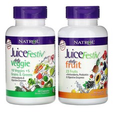 나트롤 쥬스페스티브 데일리 과일+야채 2종세트 (60캡슐+60캡슐) Natrol Juicefestiv, 120정, 1세트