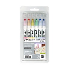 Kuretake 日本吳竹 ZIG Clean Color Dot 單頭點點筆 粉彩色 六入組 TCSD-6100/6V, 1個