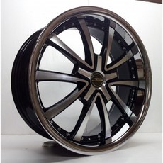 FK鋁圈 19吋 5/114.3 KR719A 亮黑車面邊包白鐵鋁圈, 1個