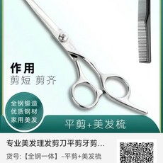 家用美髮剪刀套裝 平剪打薄碎髮神器 理髮工具組, 1個, 平剪十梳子