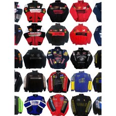 (누빔)빈티지 아메리칸 레이싱 웨어 F1 라이딩 자켓 점퍼 남성 여성 공용 야구, 14.몬스터, XL, 로터스 컬러 프렌치