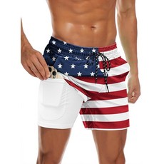 COOFANDY 남성용 수영 트렁크 빠른 건조 포켓 수영복 비치 보드 반바지 수영복 S~XXL 라이트 블루 XXL 156859