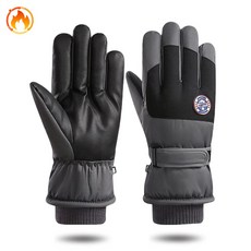 Shipshape 방한 장갑 겨울 스포츠 스키장갑 남녀공용 방한장갑 스마트터치 방한장갑 방수 방풍 스키 보드 장갑 양손세트 오토바이 장갑 등산장갑 겨울장갑 스키겸용, 남성용[그레이 블랙], 1개