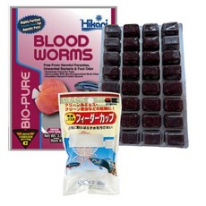 히카리 냉동장구벌레2+피더컵 냉짱 물고기간식 물고기냉동사료 열대어생먹이 장구벌레 열대어 민물 인디언복어 물고기 구피먹이, 2개, 100g