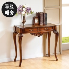 혼 엔틱 콘솔 테이블 서랍형 슬림 현관 복도장 미니 콘솔 거실 수납장 폭좁은 장식장, 엔틱브라운