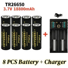 100% 원래 26650 배터리 3.7 V 리튬 이온 LED 손전등 + 충전기, 04 8 Battery-1Charger, 01 빠른