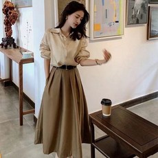 데일리 여성정장세트 무지 와이셔츠 플리츠 스커트 투피스 오피스룩 셋업 빅사이즈