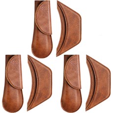 6피스 주철 손잡이 커버 수제 두꺼운 프라이팬 풀 그레인 슬리브 러스틱 PU 가죽 핫 홀더 이중 레이어 어시스트 그립 주방용