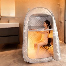 가정용 홈사우나 홈 바디 캡슐 상자 사우나 훈증기, 은백색 찜기 + 3L 훈증+시트