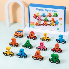 磁性數字小火車 0-10 兒童益智拼裝玩具, 1個, 12節磁力數字小火車【升級款】