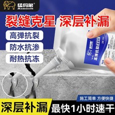 桃園有貨 速乾灌縫膠 速乾補漏防水膠 屋頂裂縫修復 墻體縫隙填縫, 1個, 速干丨高弹抗裂【灰色500g1袋】送工具,猛犸象【防水灌缝胶】填缝补漏