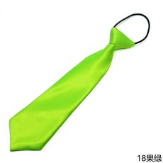 短領帶 男女孩通用 純色設計 演出服配件 班服搭配 襯衫裝飾 學生制服+熒 光綠+均碼