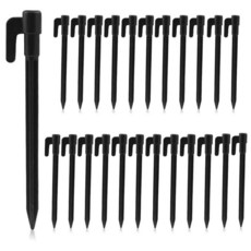[ 626098 ] 모이시티 24팩 플라스틱 텐트 말뚝 14.9cm(5.7인치) 블랙 내구성 있는 정원 조경 말뚝 스파이크 캠핑 원예 야외 해변용, 검정