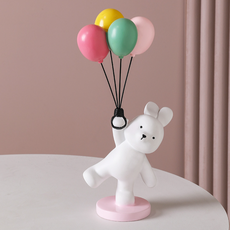 데코트리 몽실몽실 귀여운 풍선 토끼 오브제 인테리어 장식소품, A타입, 핑크