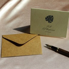 로준 프리미엄 잎새 편지 카드 미니, 3세트, 몬스테라