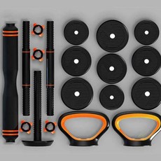 로랑마켓 홈짐세트 바벨 케틀벨 덤벨 헬스운동기구, 런웨이브KDB바벨세트15kg