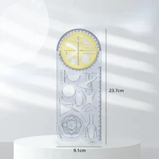 학교 다기능 수학 눈금자 도구 기하학 세트 학습 활동 그리기, C, 1개