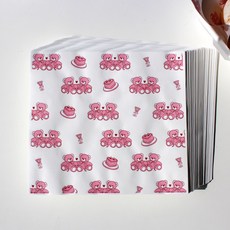 핑크 케이크 미니 코팅 유산지 / (16.5x18cm) 펄프 도시락 디저트 배달 샌드위치 케이크 제과제빵 식품포장지 왁스페이퍼, 1개, 500개입