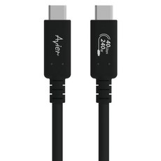 Avier Uni G3 USB4 Gen3 x 2 充電線 支援最高240W疾速充電 40Gbps超高速傳輸 支援8k@60Hz影像傳輸, 1.2m, 黑色, 1條