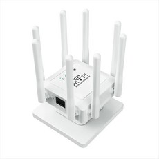 새로운 8-Antenna Wi-Fi 무선 리피터 300Mbps 신호 증폭기 부스터 확장자 익스텐더 무선 라우터 EU-Plug, 하얀색