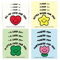 포포샵 메세지카드 + 편지봉투 4종 혼합 세트, 20개, 해피