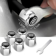 자동차 도난 방지 금속 타이어 밸브 캡 밸브 코어 커버 타이어 밸브 캡 노즐 캡 개성 개조 공용, 창백, 5개