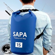 드라이백 블루 15L 방지 야외 보관용 어깨끈 아쿠아 소지품