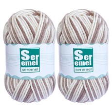 카키 플라워 코바늘 뜨개질/뜨개질 레인보우 실 2개 100 아크릴 - 초보자 담요 및 미니 프로젝트를 위한 부드러운 멀티컬러 잡색 48g/2x142야드 2개