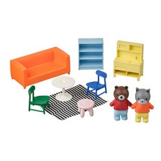 IKEA HUSET 玩偶家具附玩偶 客廳/廚房 浴室/臥 娃娃屋 扮家家酒 角色扮演, 1個, B款 客廳/廚房家具附玩偶