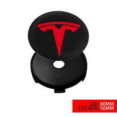호환 4개 56/60mm 차량 휠 센터 커버 스티커 타이어 허브 캡 배지 커버 테슬라 모형 3 모형 S 모형 X 모형, 01 For Tesla, 01 4pcs, 05 60mm black hubcap 5