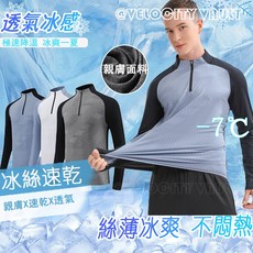 運動上衣 男長袖 - 寬鬆速乾涼感吸濕排汗長袖T恤