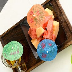 루이일 우산모양 과일꽂이 음식데코 소품 요리데코핀셋