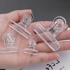 투명 플라스틱 사무용 집게 A4용지 서류 불독 클립 대형 페이퍼 종이 파일 문서 악보 다이어리 다꾸 고정nog1+4Nag