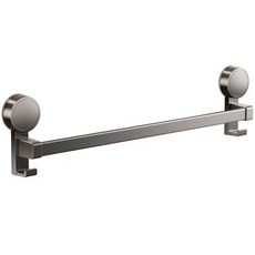 槍灰色免打孔毛巾架，浴室毛巾收納架，雙重穩固，防水防鏽, 槍灰, 1個