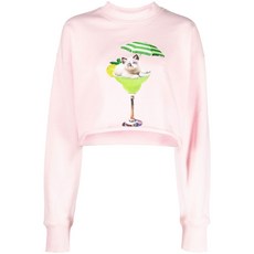 MSGM 그래픽 프린트 크롭 스웨트셔츠