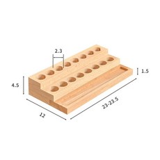 오일랙 조향대 오일 진열대 원목 3단 소형 아로마 오일병 랙 선반 목재 향 에센셜 우드, 1개, 23.5cm 16공