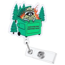 It Only Goes to Ten 재미있는 간호사 배지 릴 접이식 ID 카드 의료 홀더 악어 클립 포함 RN CNA ER ED 정신과 소아 통증 관리 종양학 1차 진료 NP, Dumpster Fire Response Team