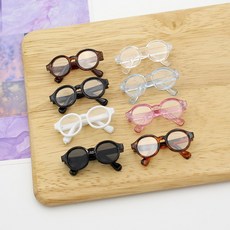 (인형소품) 1/6인형 안경 선글라스 4.4cm USD인형 육일돌 미니레이나 안경, 화이트테, 1개