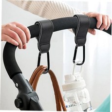 가방고리 유모차 카라비너 후크 가죽클립 홀더, 1개, 블랙(13201)