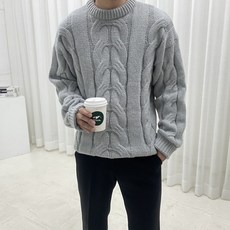 Street J男款Coney麻花圓領針織衫